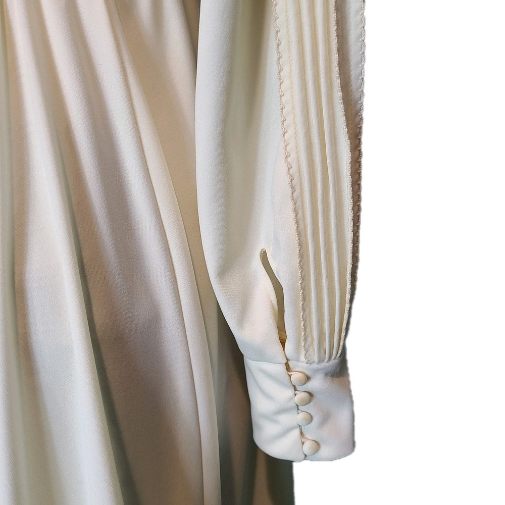 Vintage‎ Alfred Angelo Ivory Maxi Dress 70s Wedding Gown Cottage XS Renaissance - Picture 10 of 12